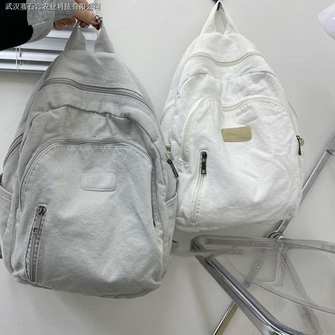 Ba Lô Vải Canvas Thiết Kế Đơn Giản Dễ Phối Đồ Phong Cách Harajuku Cho Nữ