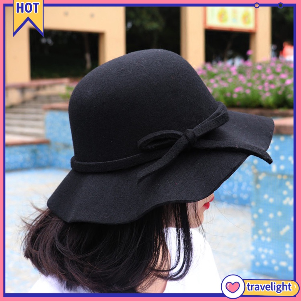 Mũ Len Vành Lượn Sóng Thủ Công Phong Cách Retro Mùa Đông Cho Nữ