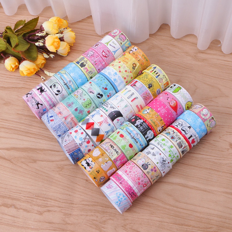 10 Cuộn Băng Dính Họa Tiết Hoạt Hình 4M Trang Trí Scrapbook