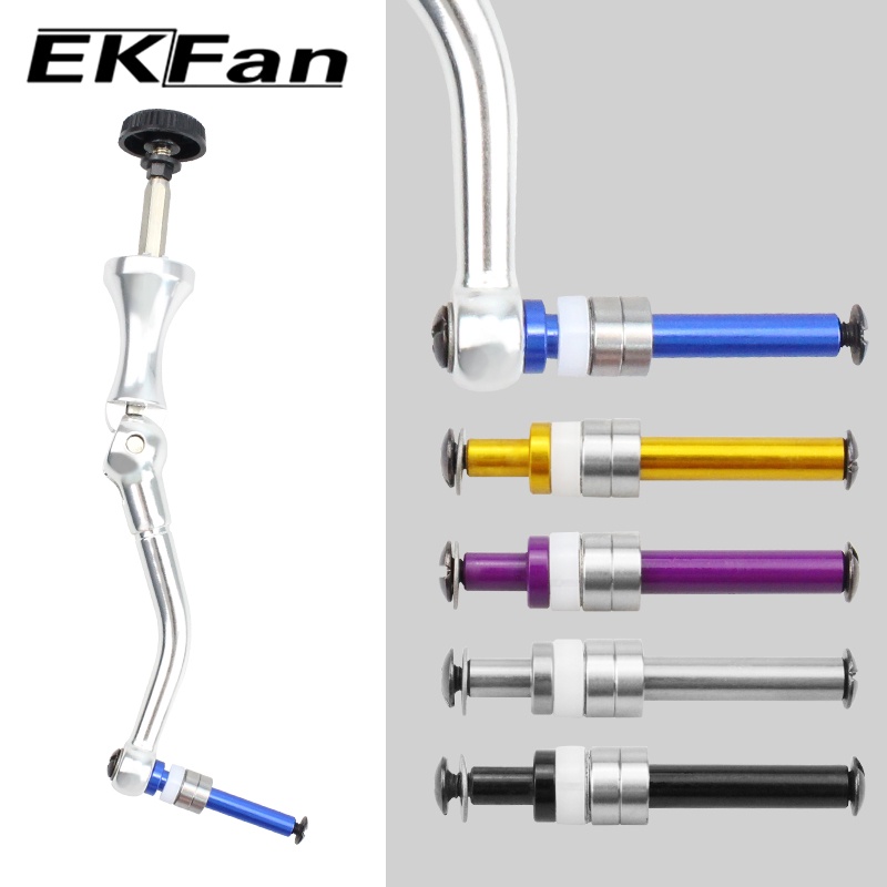 Ekfan Hợp kim nhôm màu Lure Câu cá Reel tay cầm Trục Trục Phụ kiện tất cả kim loại Có thể tháo rời với ổ trục 4mm