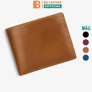 SẴN  Ví nam da bò Nappa V104 cao cấp Bụi Leather da thật màu nâu bò full hộp làm quà tặng bảo hành 24 tháng