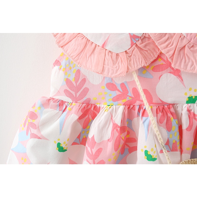 Đầm không tay cổ búp bê kèm túi dành cho bé gái 1-5 tuổi