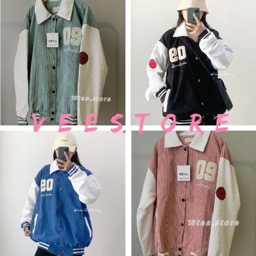 Áo khoác nhẹ bomber số 09 dài tay / Áo chống nắng mùa hè phom rộng bigsize kiểu cúc bấm_veestore
