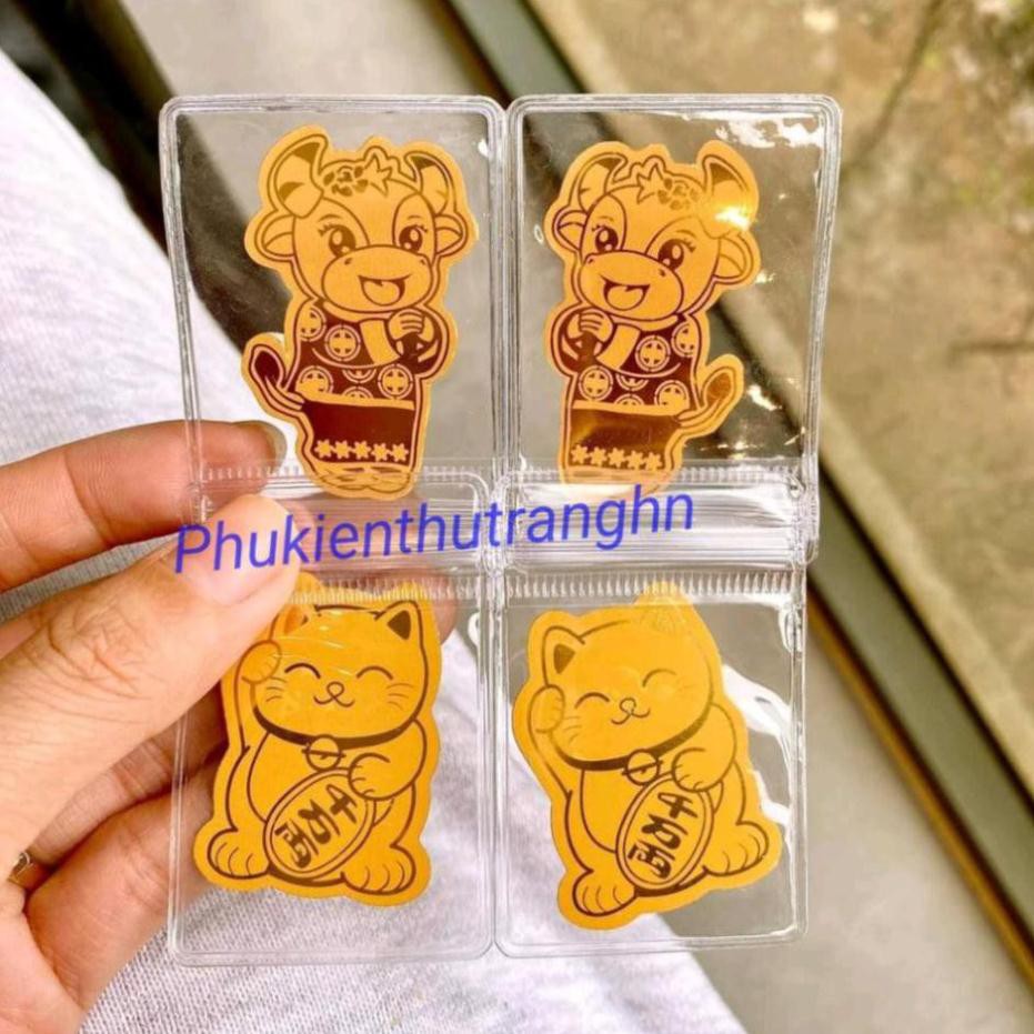 Mèo thần tài và Trâu vàng Tân Sửu mạ vàng 24k rước lộc vào nhà - đêm lại may mắn tài lộc - HÀNG CÓ LỚP KEO DÁN | BigBuy360 - bigbuy360.vn