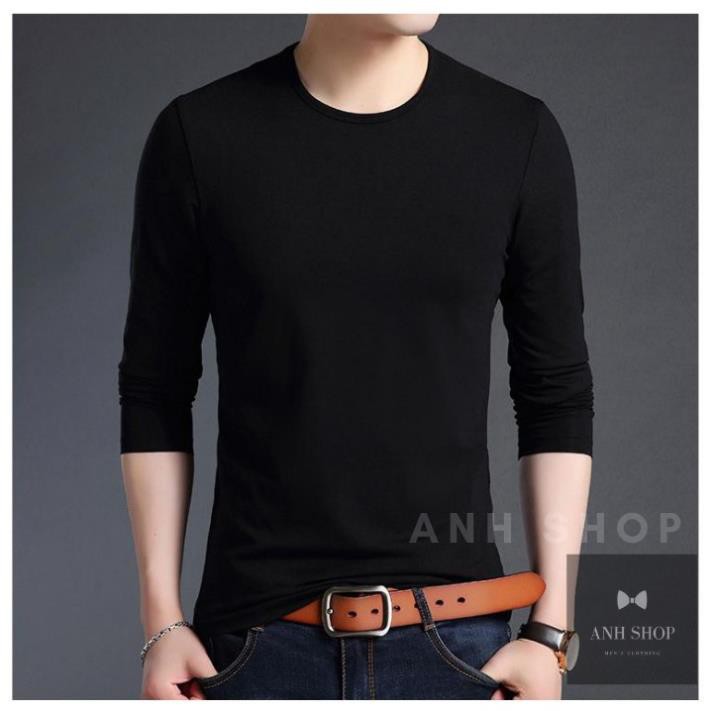 Áo thun nam tay dài mặc thu đông, giữ nhiệt, chất cotton co giãn, áo dài tay dáng ôm cao cấp | BigBuy360 - bigbuy360.vn
