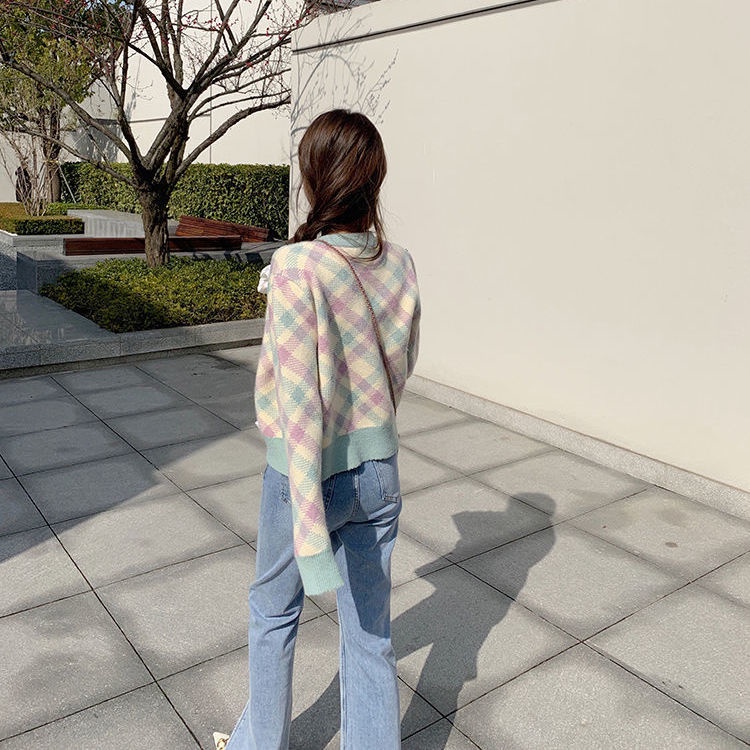 Áo Khoác Cardigan Dệt Kim Tay Dài Dáng Rộng Kẻ Sọc Thời Trang Mùa Thu Cho Nữ | BigBuy360 - bigbuy360.vn