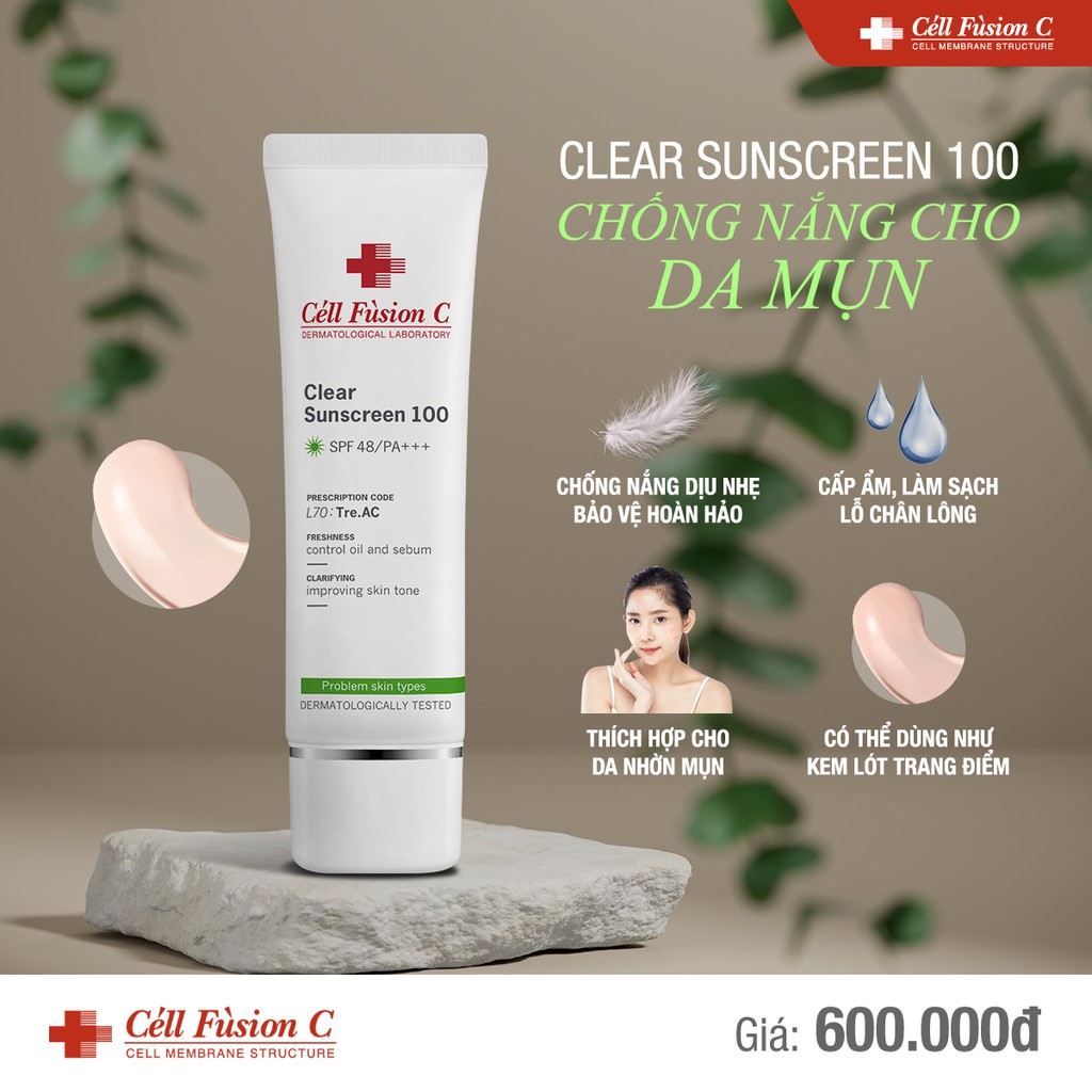 Kem Chống Nắng Dành Cho Da Dầu Cell Fusion C Advanced Clear Sunscreen 100 SPF50+/ PA++++