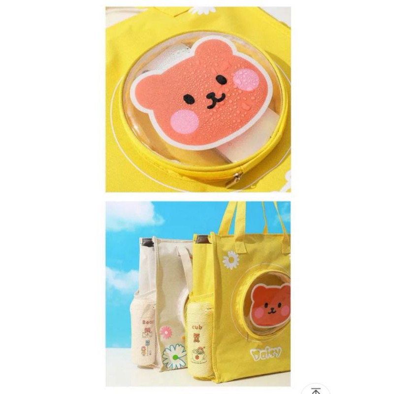 Túi/Cặp Vải/Tote [GIÁ TỐT] Hình Daisy/Hóa Cúc, Gấu/Bear Màu Sắc Trẻ Trung Rất Đẹp BiTi TT021