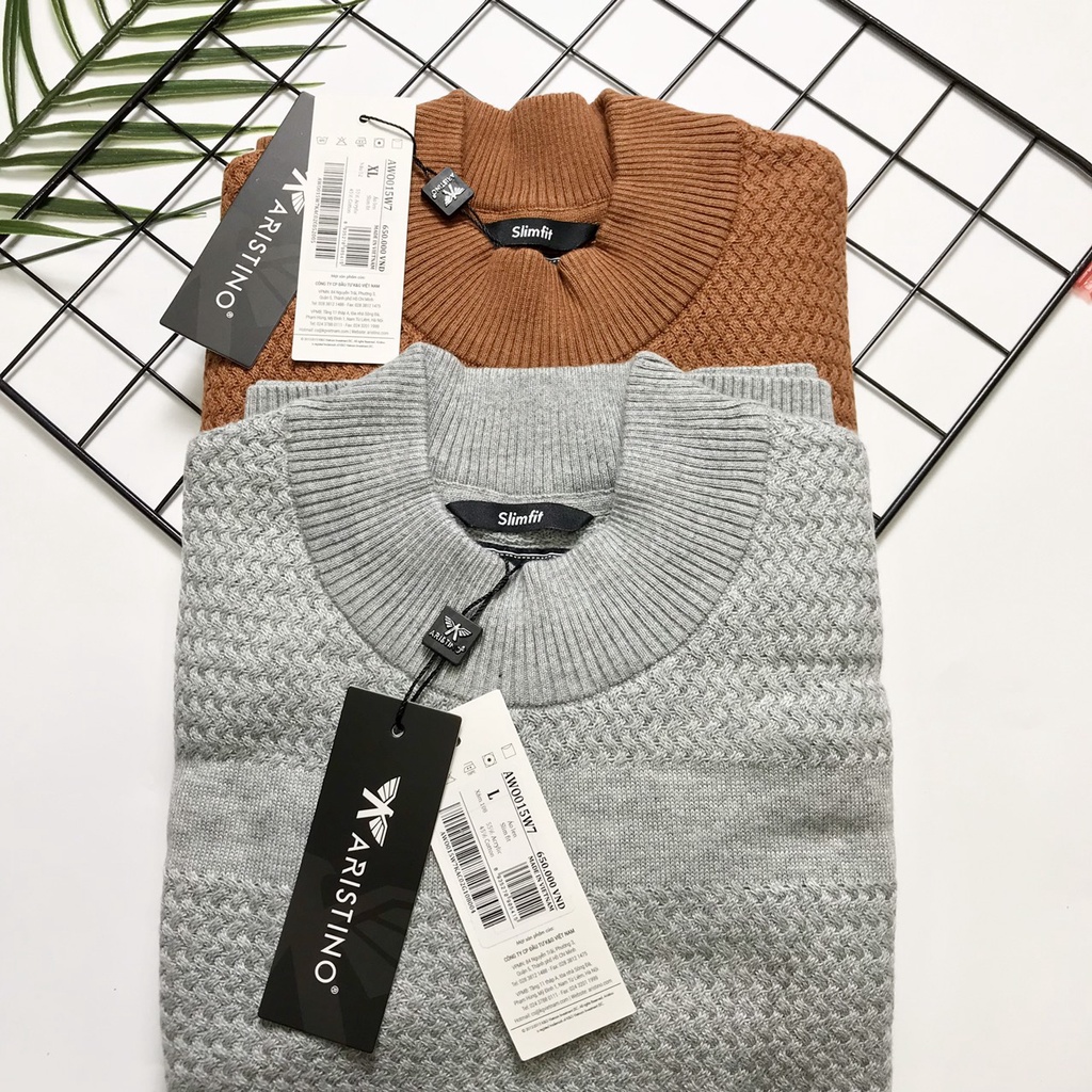 Áo len nam ARISTINO đàn hồi tốt, an toàn cho da awo015w7