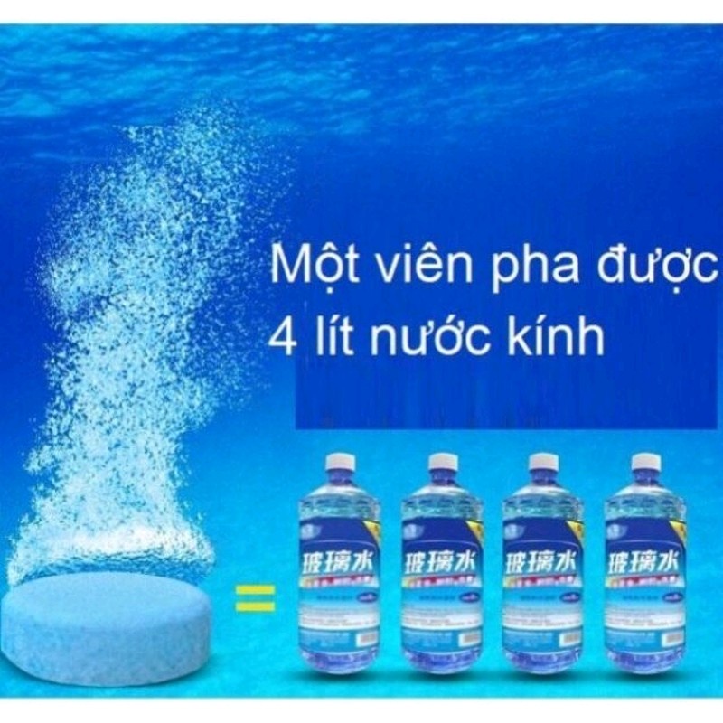 COMBO  Viên Sủi Rửa Kính Xe Ô tô - Viên Pha Nước Rửa Kính Xe - Làm Sạch Vết Bẩn Trên Kính -1Viên = 4 Lít