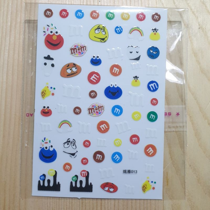 Sticker dán móng M&M vui nhộn