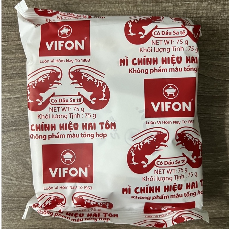Mì gói giấy chính hiệu Hai Tôm Vifon 75g