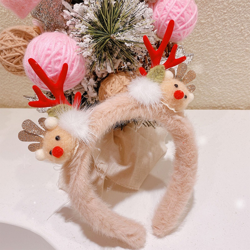 Giá Đỡ Băng Đô Rửa Mặt / Trang Điểm Họa Tiết Sừng Tuần Lộc Giáng Sinh Dành Cho