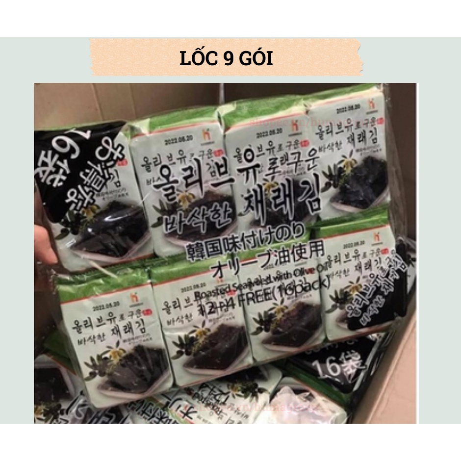 Rong Biển Ăn Liền Lốc 16 Hàn Quốc – Gói Lá Kim Khô Cho Bé Tẩm Gia Vị Ăn Liền