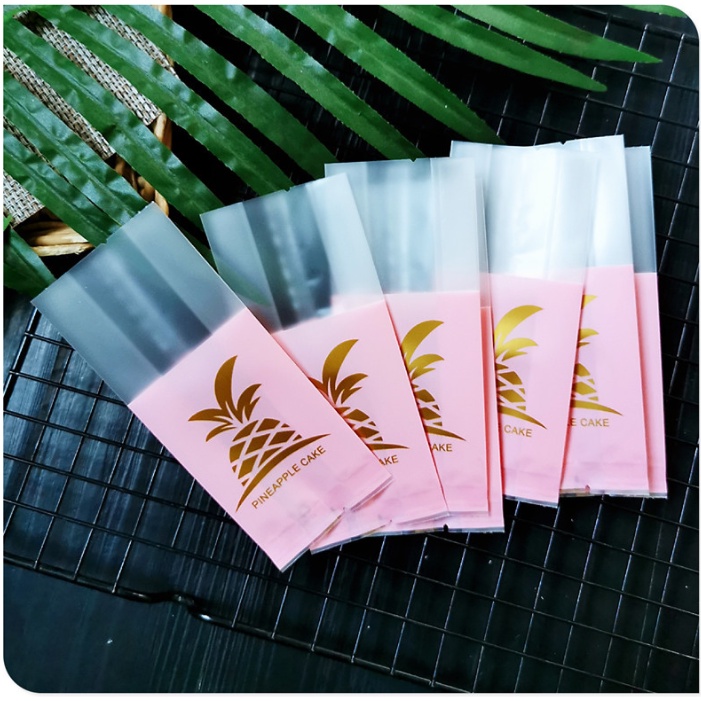 Túi bánh dứa Cán Mờ Hồng hay màu đỏ set 50 cái