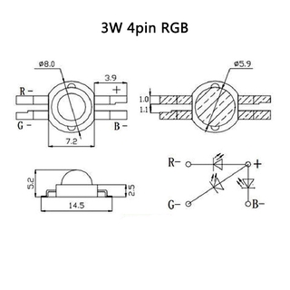 Chip Đèn LED Diode 3W RGB 4 pin 6 pin