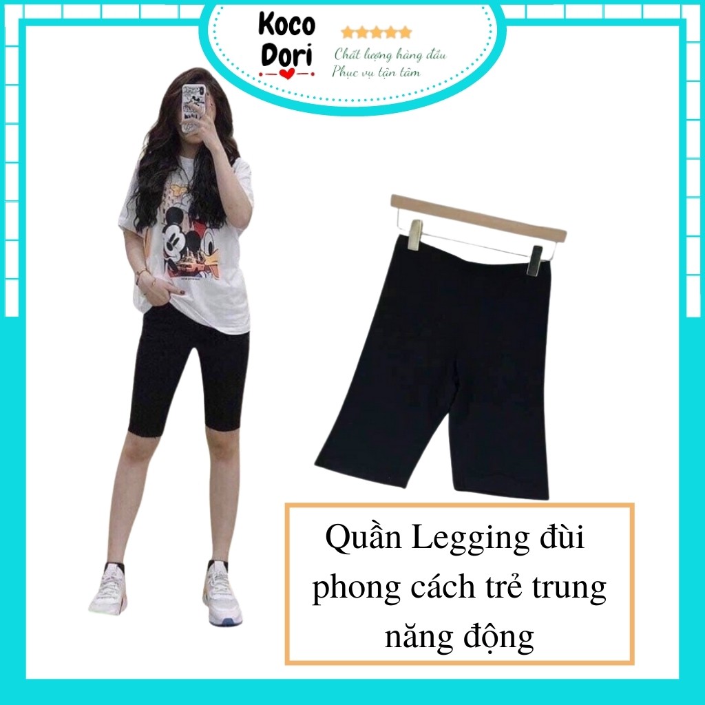 Quần Legging đùi thái, chất cotton dày dặn, size 40-58Kg mặc đẹp, Hàng Bán Shop