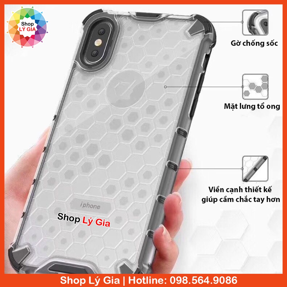 Ốp lưng chống sốc tổ ong độc đáo cho iPhone 14 Pro Max /14 Plus / 13 / 12 /11 / X / XR / XS Max / 8 / 7/ 6