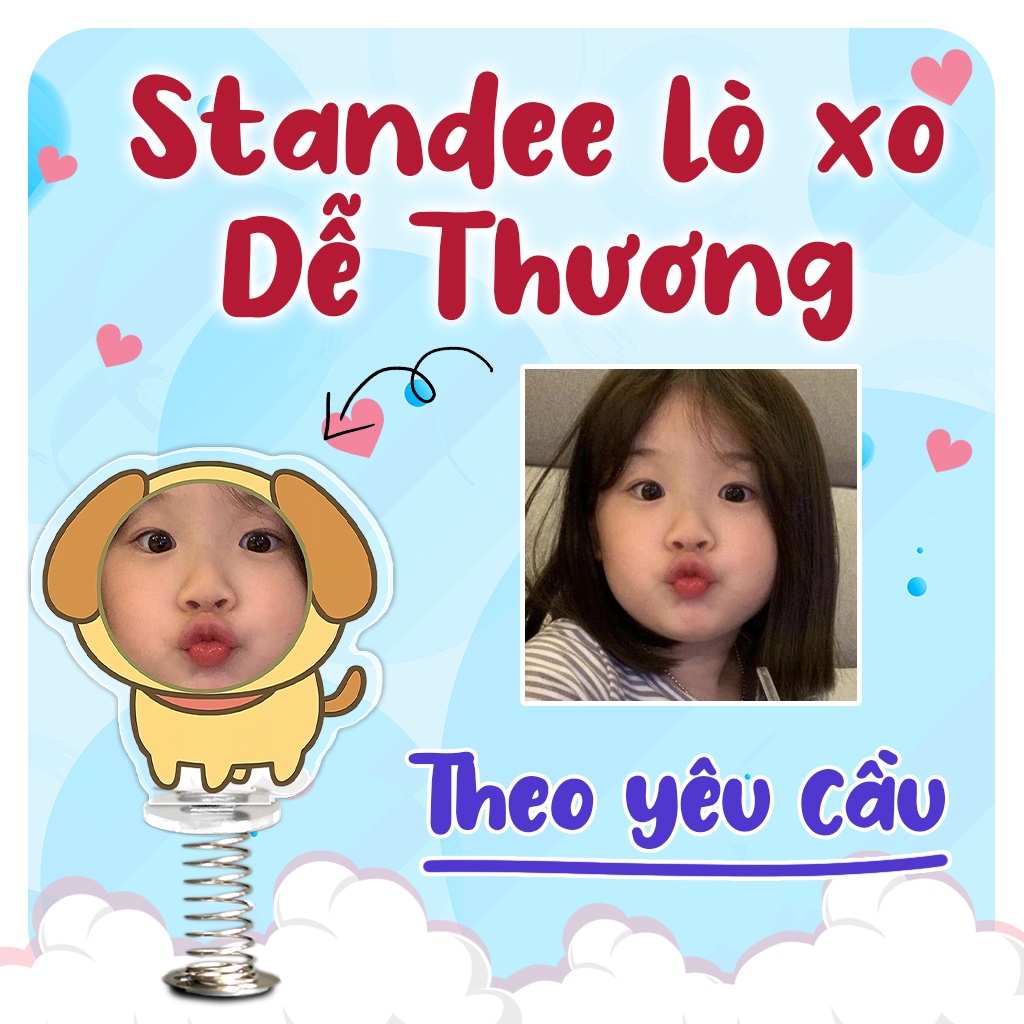 Standee lò xo lắc lư đáng yêu trong suốt đế dính trang trí in theo yêu cầu chibi