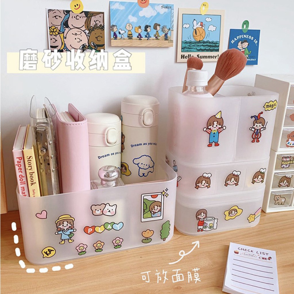 Set khay nhựa lưu trữ washi tape, stickers