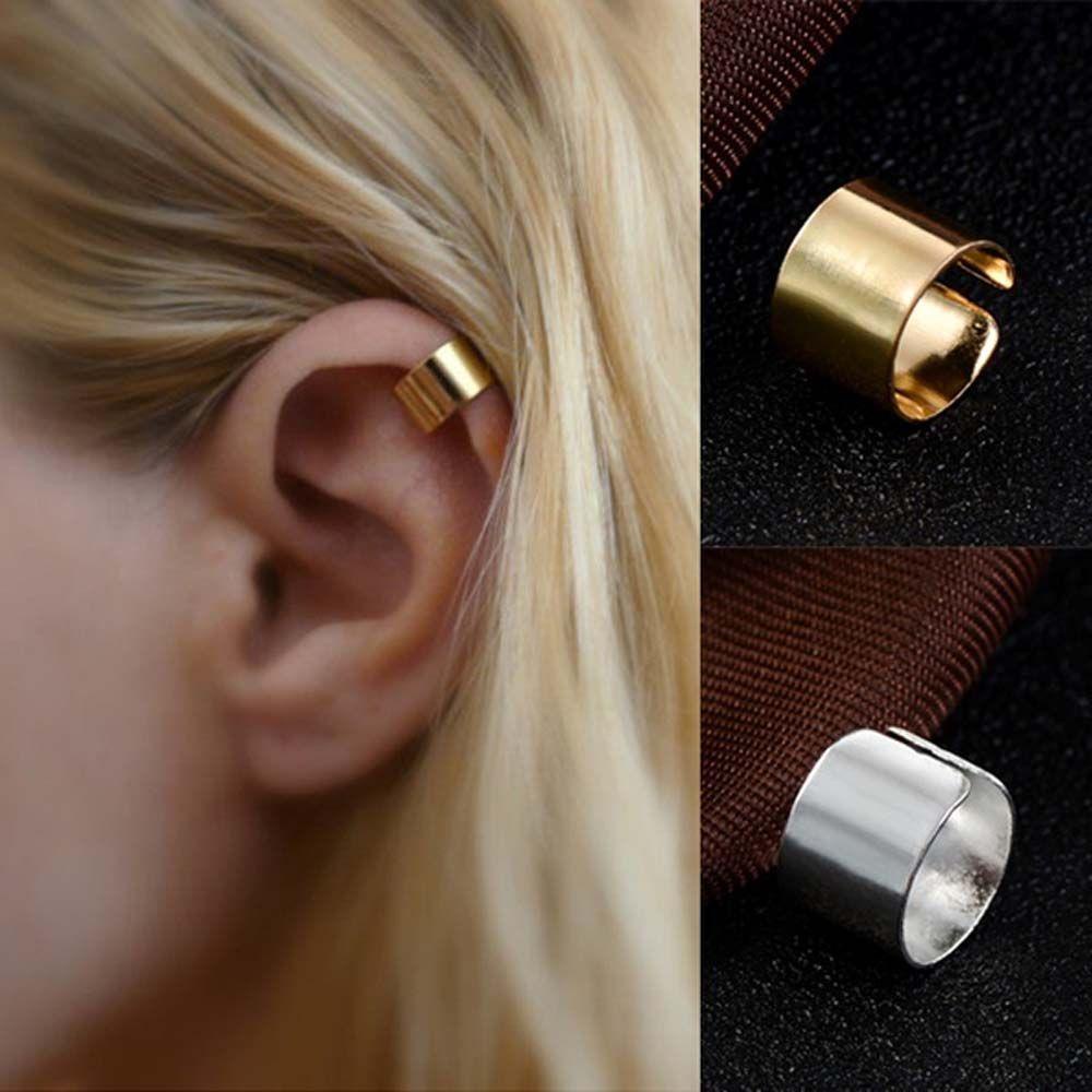 1 Cặp Khuyên Kẹp Vành Tai Không Xỏ Nhiều Màu Sắc Kiểu Rock Đơn Giản Thời Trang Cho Nam Và Nữ