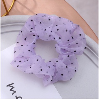 Cột tóc scrunchies voan trong chấm bi