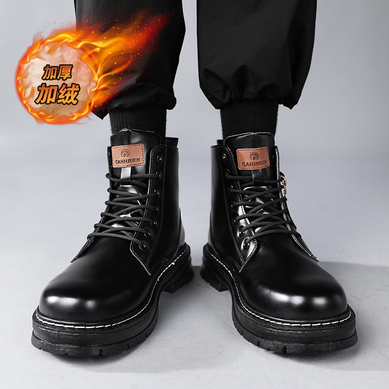 [ZY Martin boots Martin] Giày Bốt Nam. Giày Bốt Lót Len Cashmere Chống Thấm Nước Thời Trang Giày Boot Phong Cách Trẻ Trung Cá Tính Dành Cho Nam Giày Bốt Cổ Cao Thời Trang Dành Cho Nữ Áo Mưa Chống Thấm Nước Tiện Dụng Dép Quai Ngang Chống Trượt Thời Trang G
