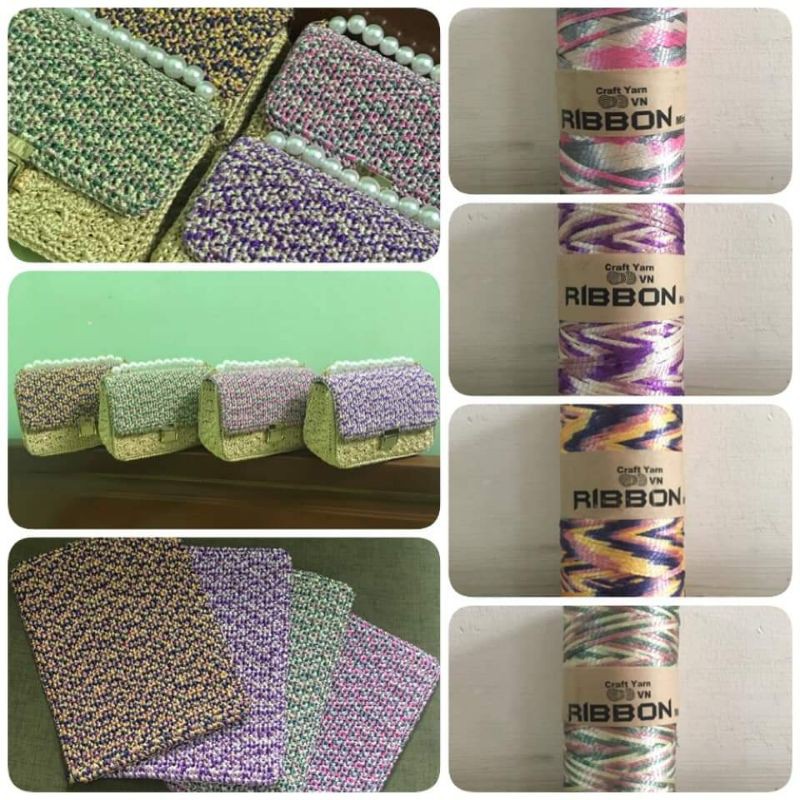 Sợi Ribbon màu loang mini