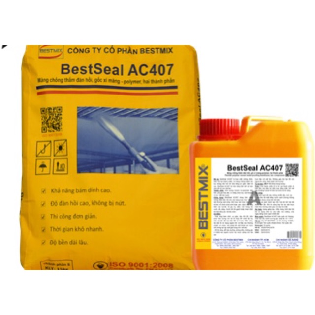 Sơn chống thấm đàn hồi cao BestSeal AC407 dành cho chống thấm sàn, mái, tường vây 20kg