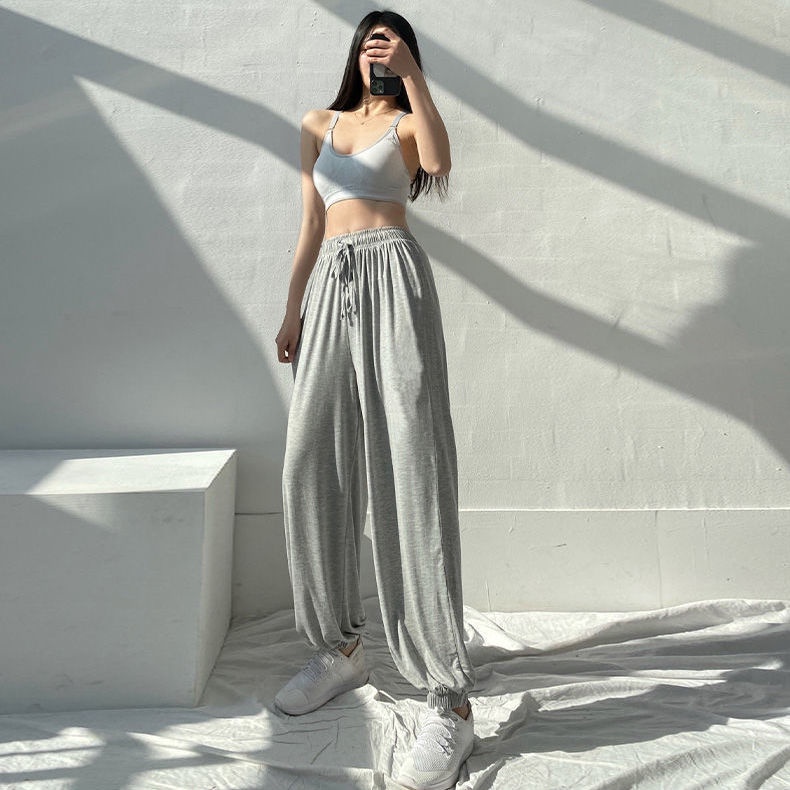 Quần Jogger Ống Rộng Lưng Cao Thời Trang Mùa Hè Cho Nữ