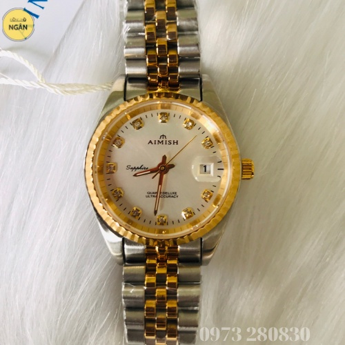 Đồng Hồ Nữ AIMISH chính hang đính đá mạ vàng thời trang sang chảnh size28mm