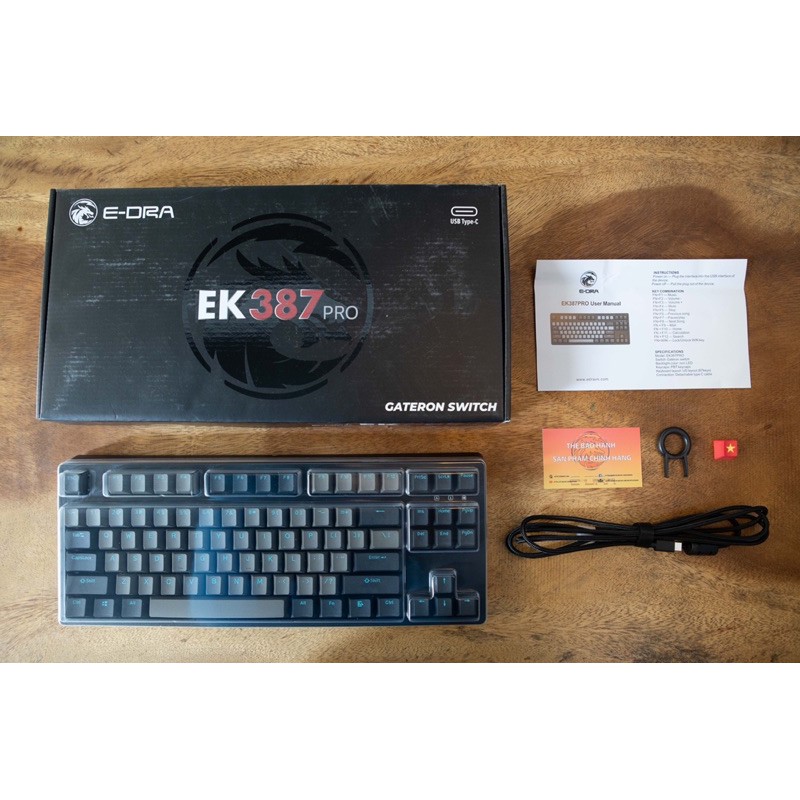 Bàn phím cơ Gaming E-DRA EK387 PRO  GATERON - Bàn phím cơ TKL hot nhất 2021 - Cam kết chính hãng - Bảo hành 24 tháng