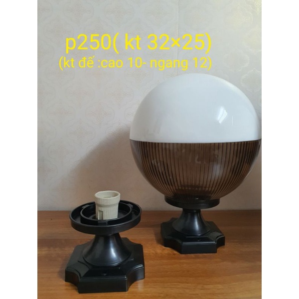 Đèn trụ cổng, tường rào hình cầu Phi 160 - 200 - 250-300MM đèn trang trí trụ cổng trang trí tường