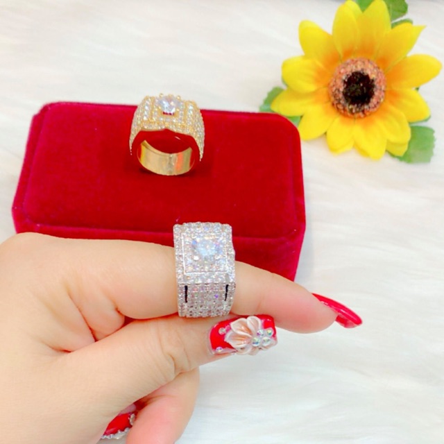 Nhẫn nam cao cấp dát vàng dát bạch kim