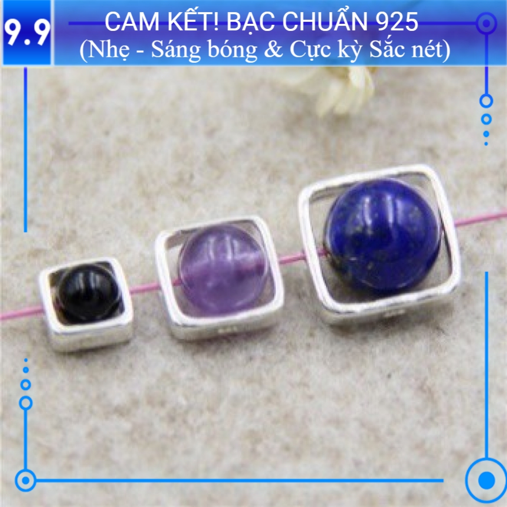 Charm bạc s925 bọc Vuông CH009