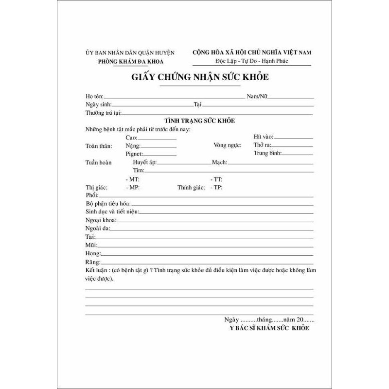 Combo 1 xấp 100 tờ Giấy Sức Khỏe