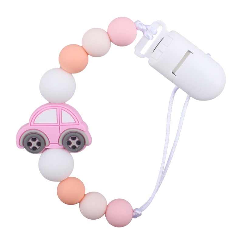 Núm Ti Giả Ngậm Mọc Răng Dạng Chuỗi Hạt Silicon Họa Tiết Hoạt Hình Xe Cứu Hỏa / Xe Cứu