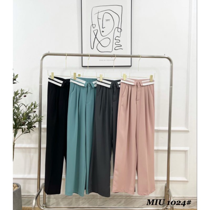 Quần vải ống suông cạp viền hàng QCL1