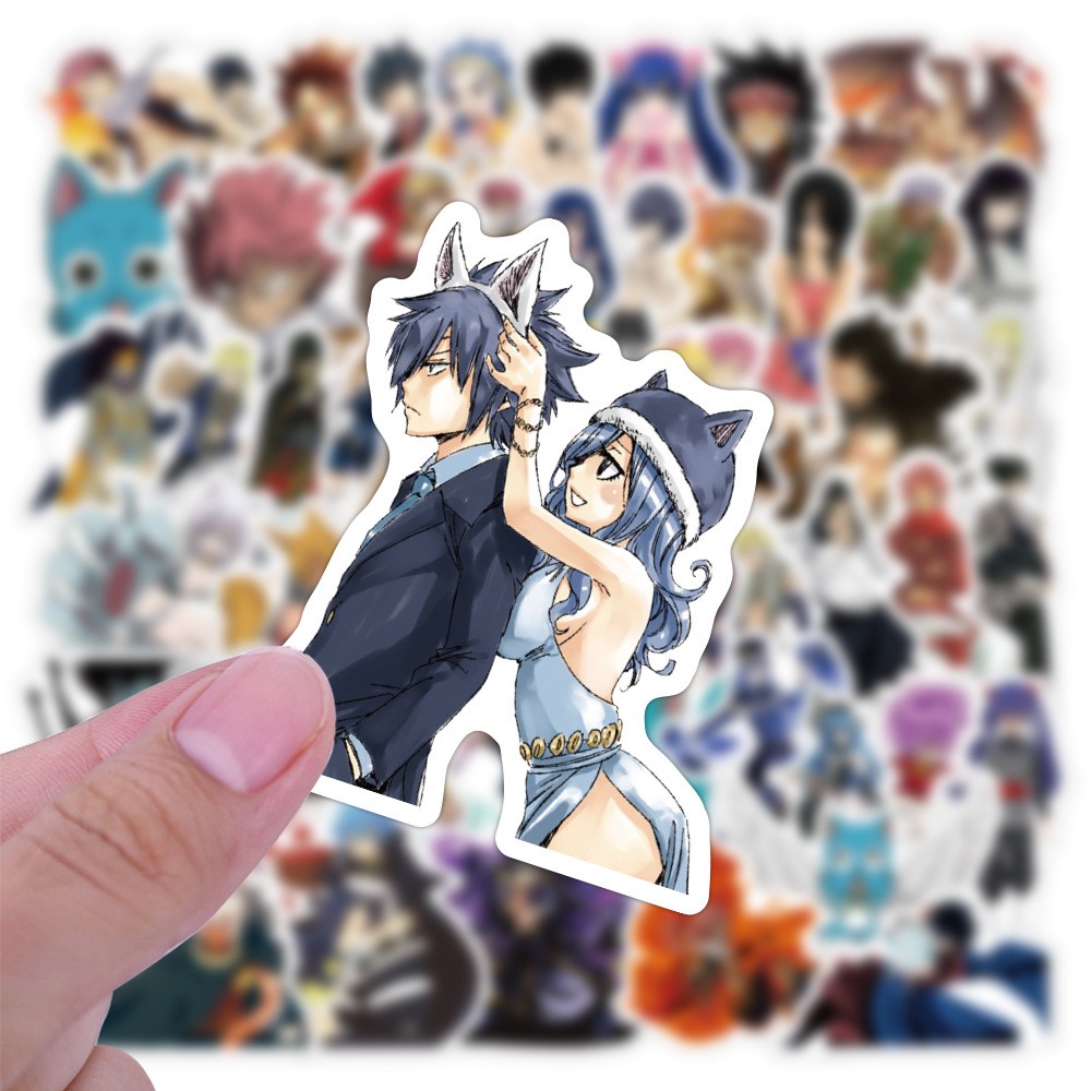 Y&P| Hình Dán Chống Nước Fairy Tail Nhật Bản Anime Mũ Bảo Hiểm Máy Tính Xách Tay Hành Lý Dán Thiết Lập, 50 tờ