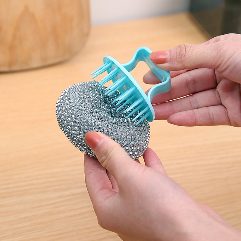 Cọ Chà Nồi Sợi Thép Có Tay Cầm Tiện Dụng Cho Nhà Bếp