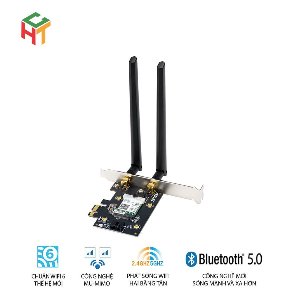 Card mạng PCIe WiFi 6 ASUS PCE-AX3000 Chuẩn AX3000