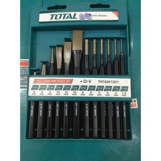 Bộ đục dẹp và tròn Total THT42K1201