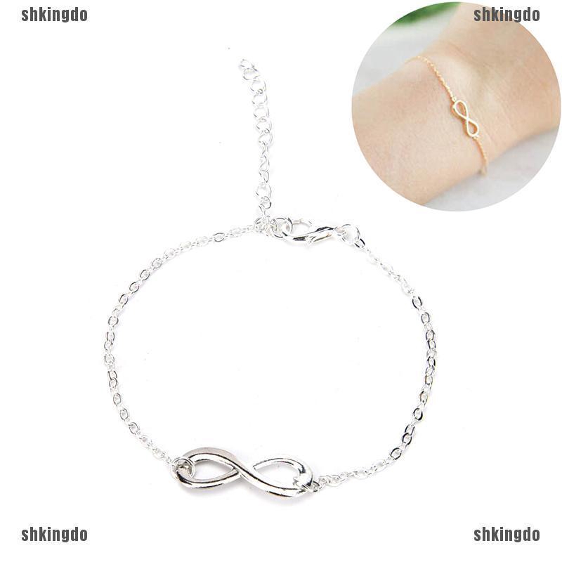 THINH Vòng tay dây xích mặt vô cực nhỏ dễ thương