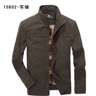 Áo khoác kaki nam cổ trụ phong cách trung niên AXK001