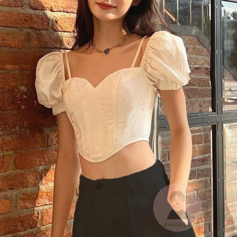 Áo Tank Top Ngắn Tay Thắt Dây Thời Trang Nữ Tính