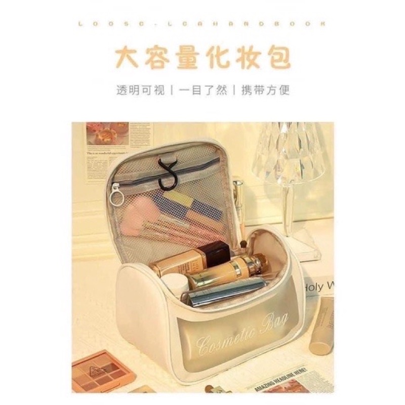Túi xách nữ cầm tay đựng đồ mỹ phẩm đa năng COSMETIC BAG nhiều ngăn nhựa PVC chống thấm nước
