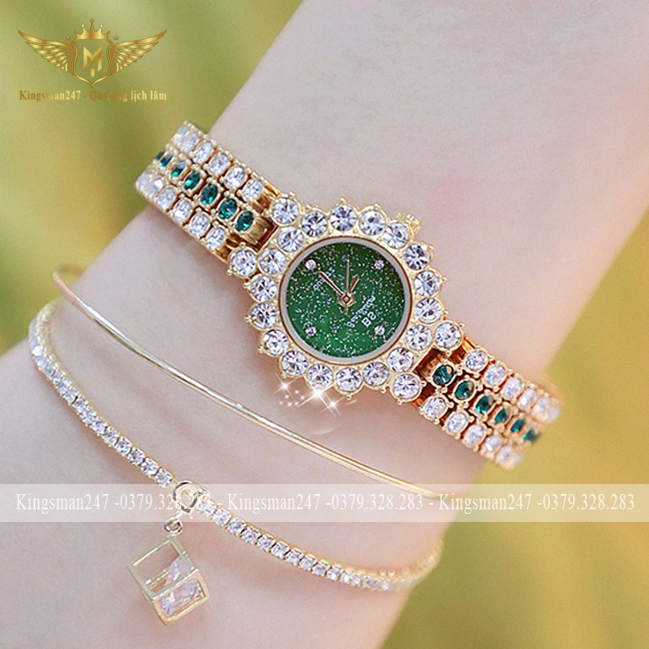 Đồng hồ nữ chính hãng Bee Sister đính đá đẹp cao cấp, mặt tròn nhỏ xinh xắn, thời trang hiện đại [Tặng bông tai] | BigBuy360 - bigbuy360.vn