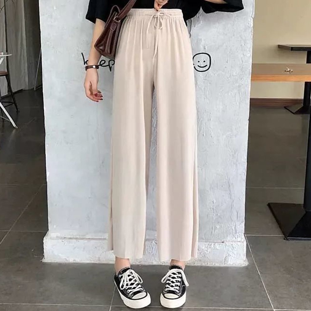 Quần Ống Rộng Lưng Cao Kiểu Hàn Quốc