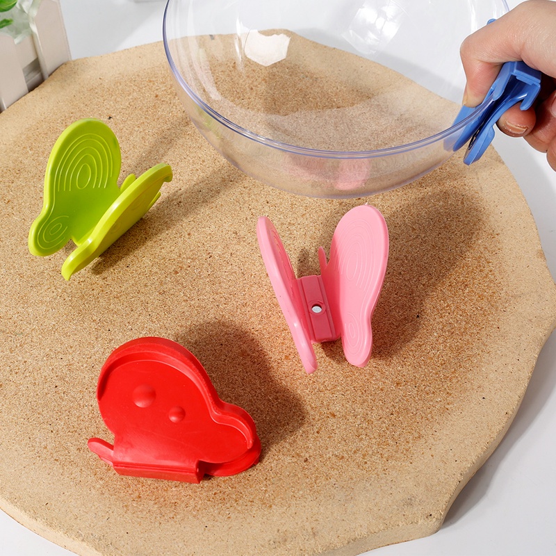 Dụng cụ kẹp silicone nhấc nồi chống bỏng hình bướm tiện dụng