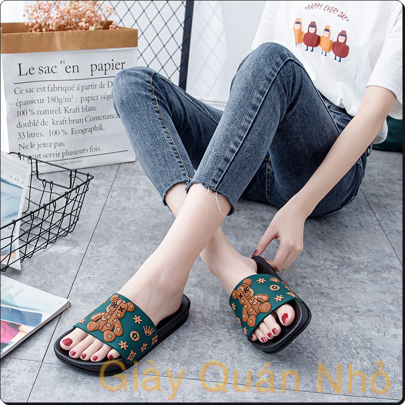 Dép nữ thời trang, hình gấu, đi trong nhà hoặc đi chơi quá đẹp.